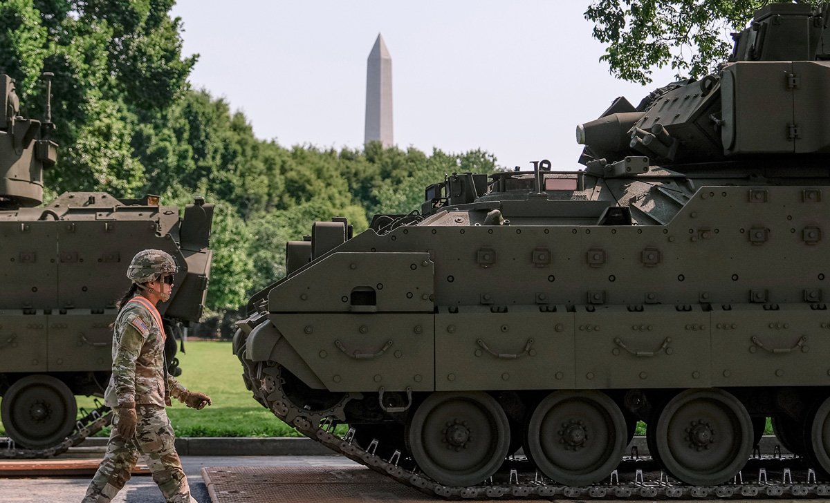 Trump's Big Day Faces Protests, Missiles, and a Stormy Forecast